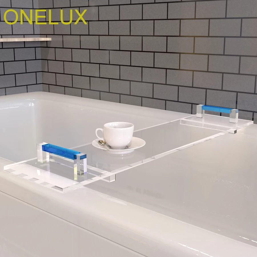 ONELUX 2018 новый акриловый лоток для Ванной Caddy Lucite стойка ванной комнаты с цветными