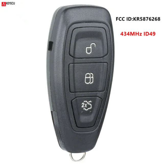 Keyecu Новый Интеллектуальный дистанционный ключ 434 МГц ID49 для Ford Focus C-Max Grand Mondeo 2015 2016