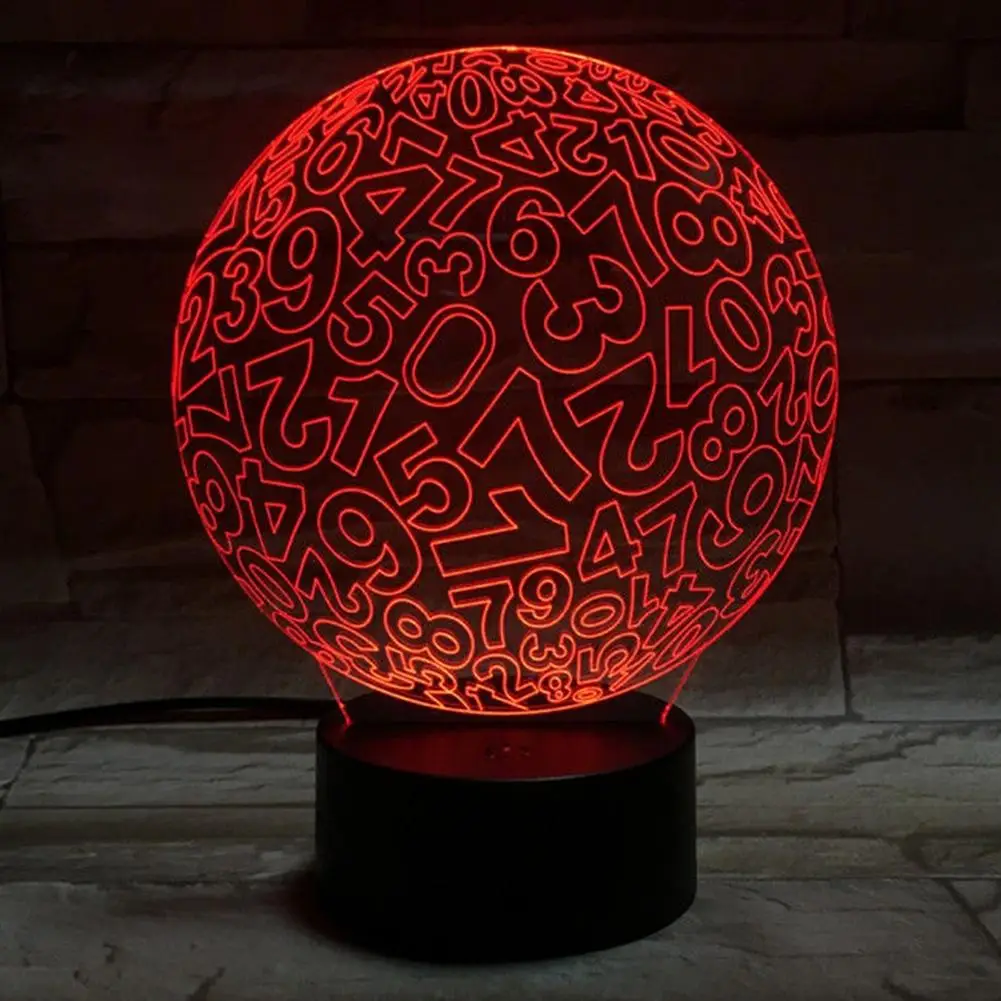 LumiParty 3D номера мяч Иллюзия Ночник Новинка Цвет Изменение светодиодный настольная