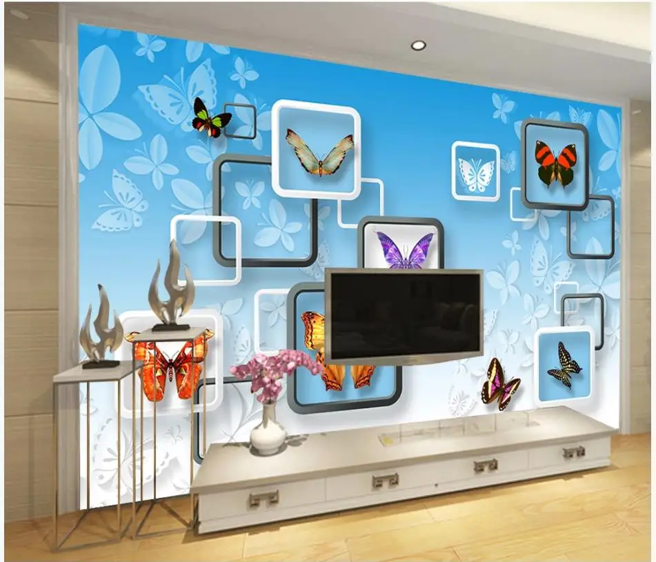 Custom photo wallpaper for walls 3 d murals Beautiful butterfly fashion background wall papers living room decor | Обустройство дома