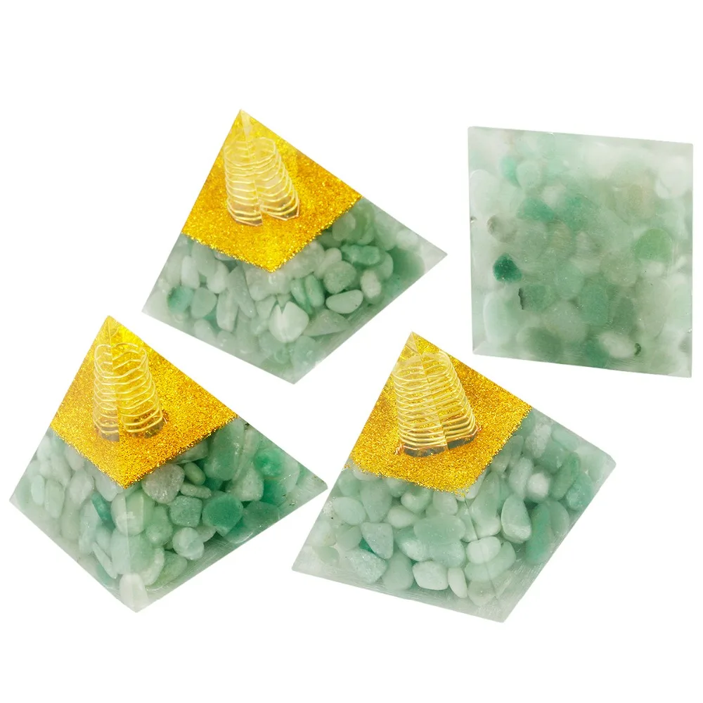 

TUMBEELLUWA 7 Chakra Stone Clear Crystal Point Orgone Pyramid,Healing Reiki Energy Pyramid 60mm
