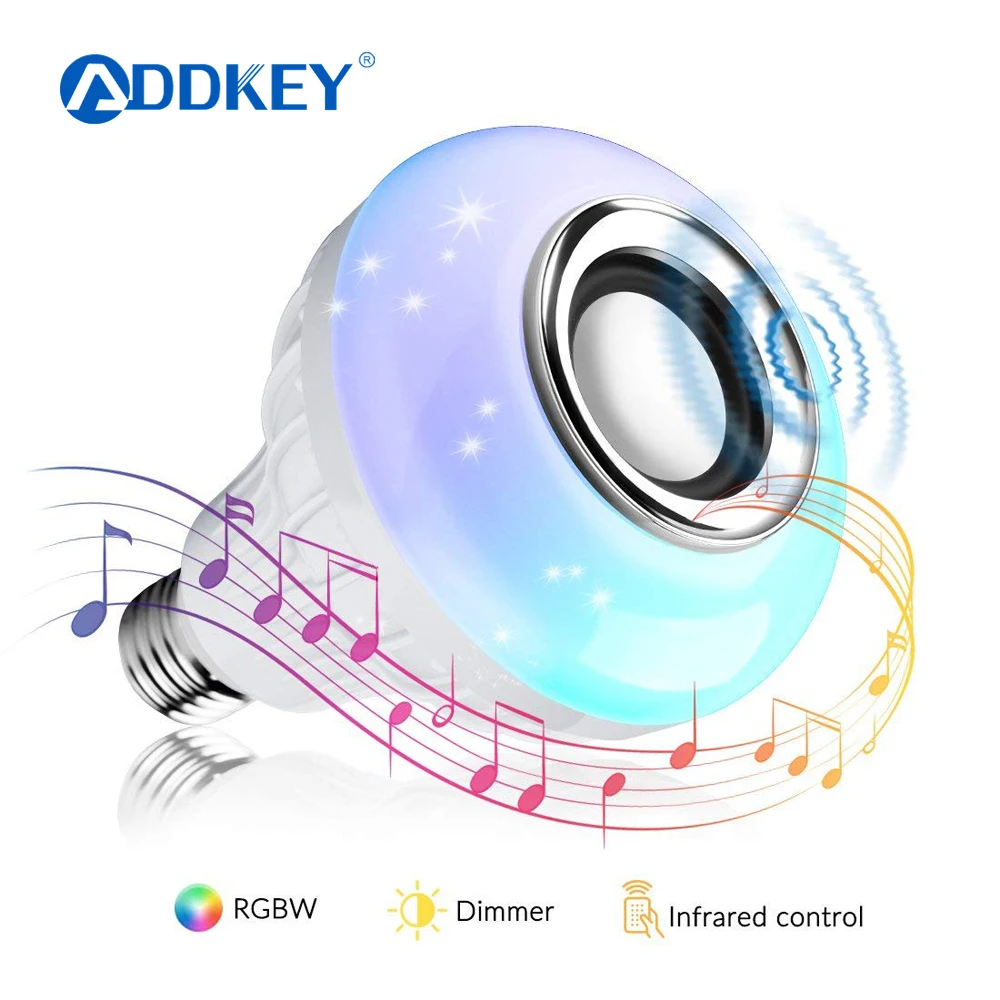 Беспроводной Bluetooth динамик ADDKEY + 12 Вт RGB лампа Светодиодная 110 В 220 умсветильник