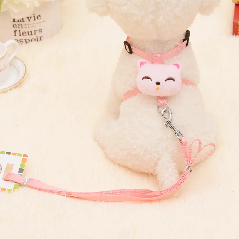 Fashion Pet Dog Cartoon Plush Chest Strap Leash High-grade Adjusting Fastener Wear-resisting Antiknock Cute | Дом и сад
