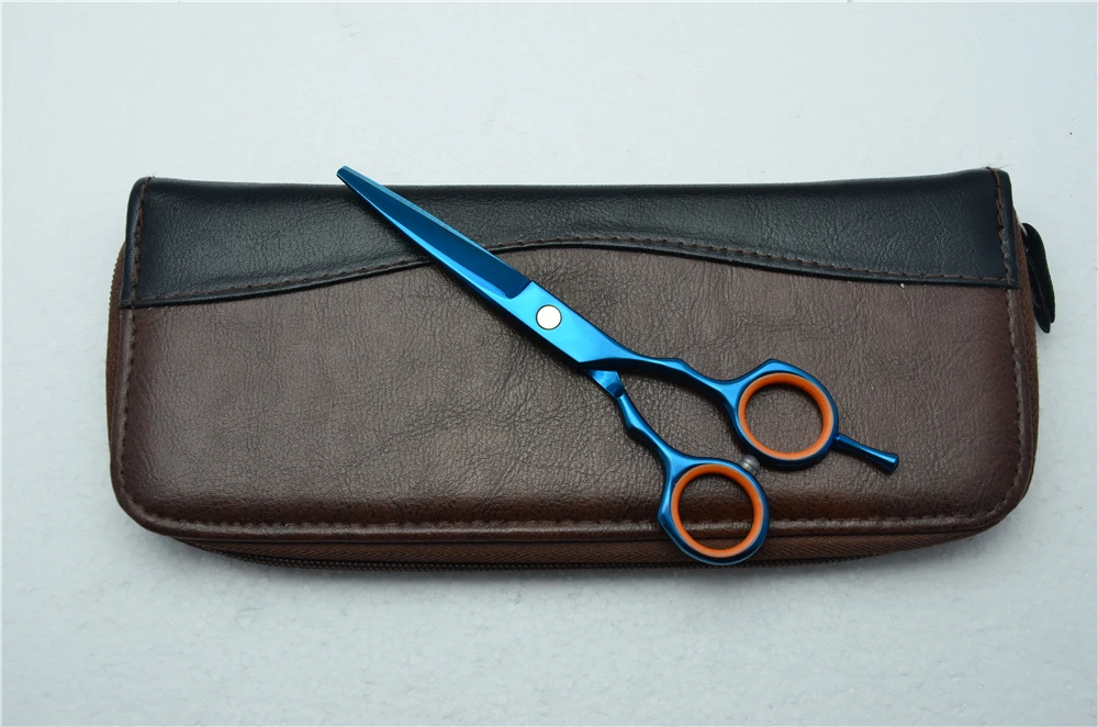 5 дюймов 16 см заказной логотип синий цвет парикмахерские ножницы режущие