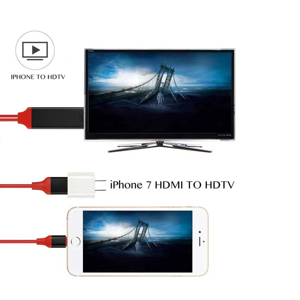 HDMI кабель FORNORM 1080P с Lightning на HD TV адаптер для телевизора USB iPhone5 5S 6 Plus 6S 7 8Plus|hdmi cable|cable