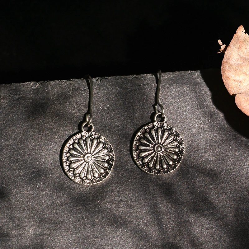 

Water drop round Earring Vintage Bohemian Ethnic Drop Earrings for Women Colorful Antique Dangle Hanging Earrings Female Jewelry