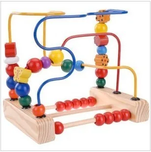 

Free shipping 2015 new Wooden beads around calculation frame multifunctional early educational toys Large for baby 6months older