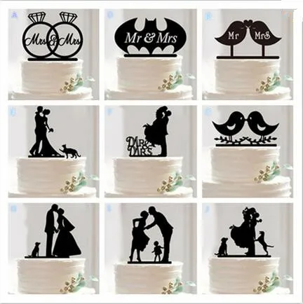 С собакой свадебный торт Топпер любовь птицы свадебное украшение Casamento|casamento| |