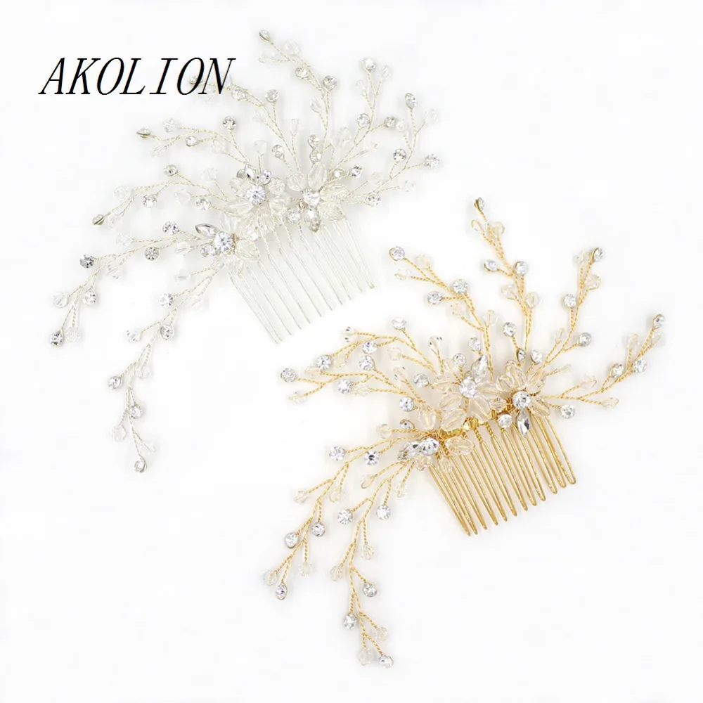 Akolion Женские аксессуары для волос кристалл Бисер Hairwear Расчёски и гребни ручной