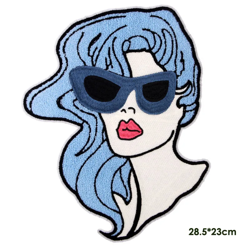 

Embroidery beauty lady patches for clothing embroidered sew on applique parches sticker for bags backpack jeans