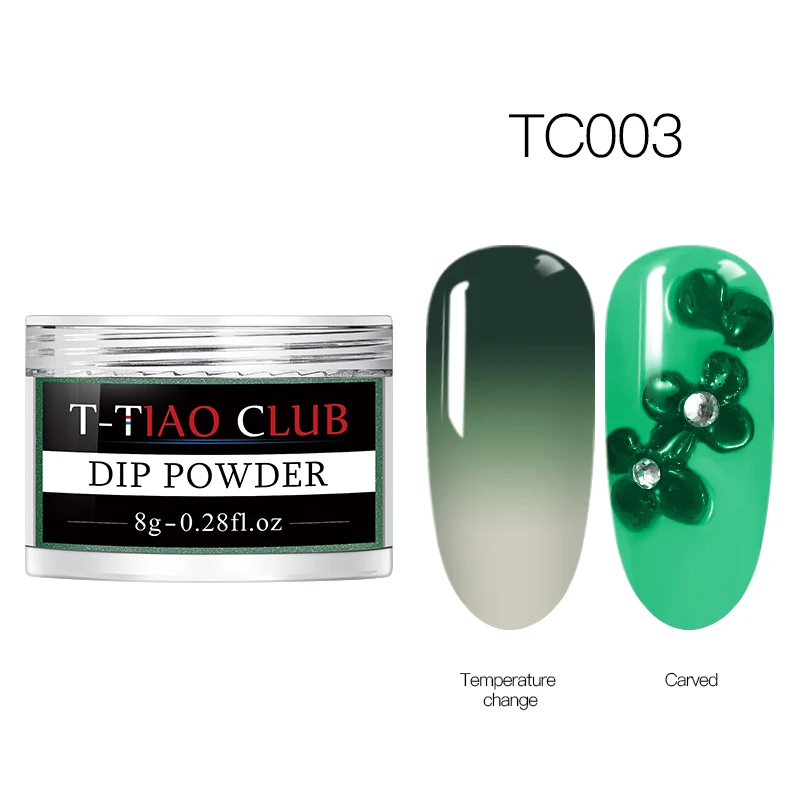 T-TIAO-клуб, 8 г, меняющий температуру, погружающийся порошок для ногтей, термо меняющий цвет, акриловый блеск, пылезащитный пигмент, сделай сам, маникюр, дизайн ногтей - Цвет: FS04137