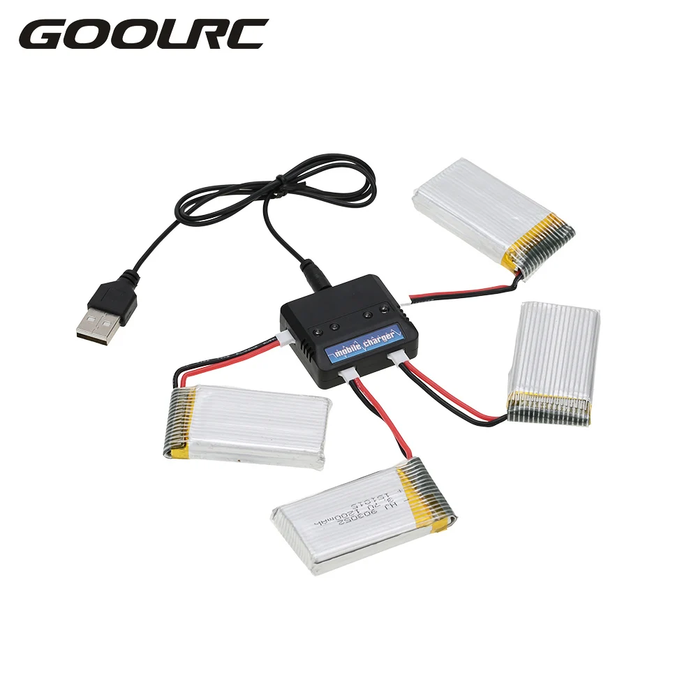 Высокое качество 4 в 1 зарядное устройство набор с шт 3 7 V 1200mAh Lipo батарея для X5SW X5SC RC