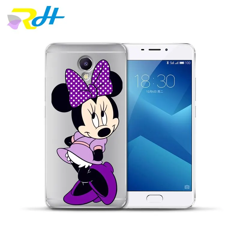 Для Meizu Coque Etui прозрачный ТПУ силиконовый мягкий чехол Микки Минни Обложка для M3s M3