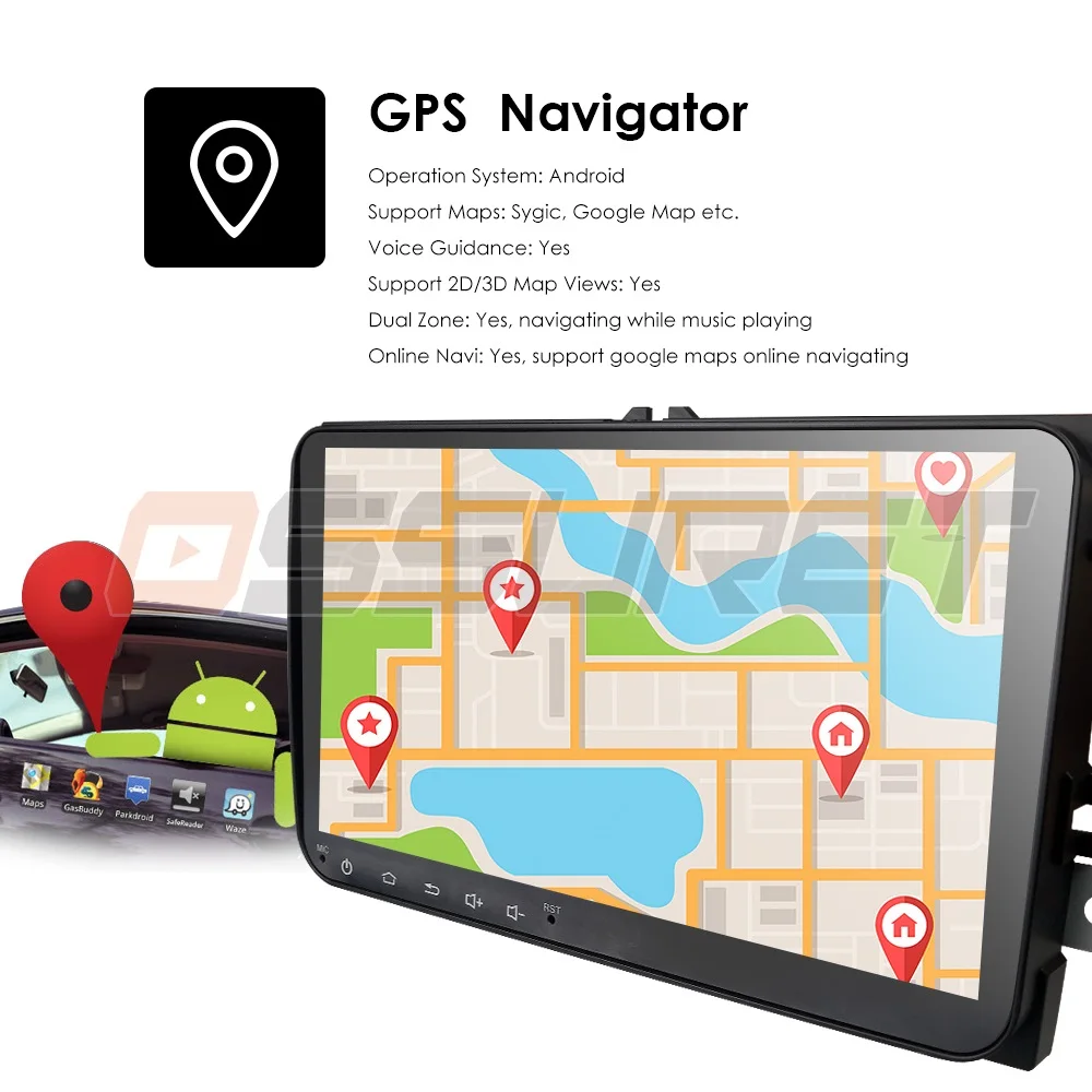 2 din 9 'ɺndroid 0 1G + 16G автомобильное радио стерео GPS Navi forVW Passat B6 CC Polo GOLF 5 6 Touran J etta