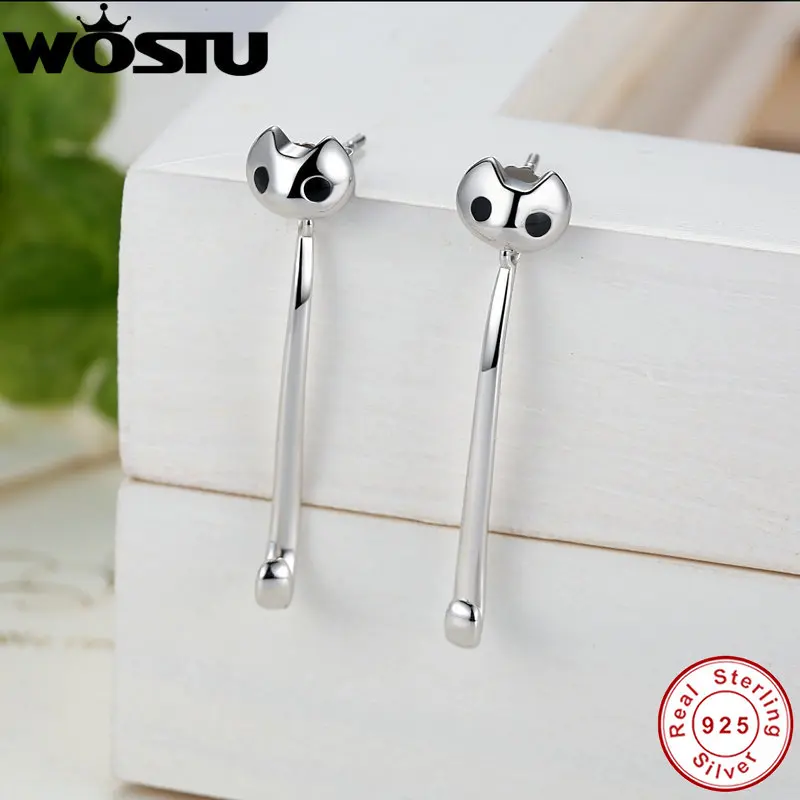 Женские серьги-подвески WOSTU из 100% стерлингового серебра 925 пробы подлинные