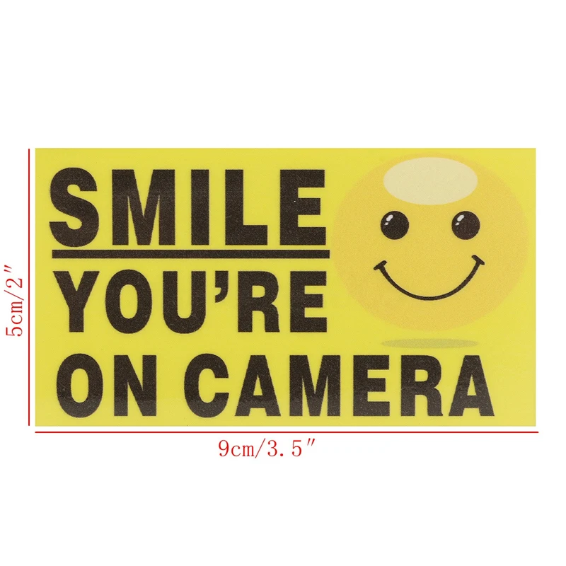 5 шт./лот 9x5 см виниловые защитные наклейки Smile You is On Camera Video будильник знаки