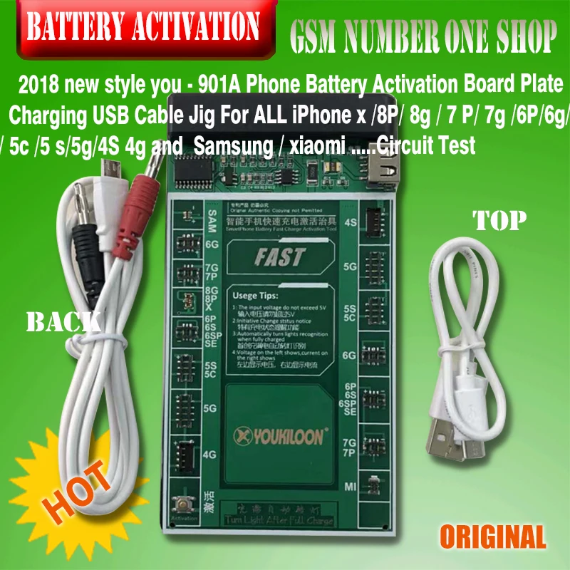 Professional Battery Activation Board Plate Charging Cable Jig for iPhone x /8p/8 7 Plus 7 6s 6 5s 5 4s 4 and for sam/xiaomi....