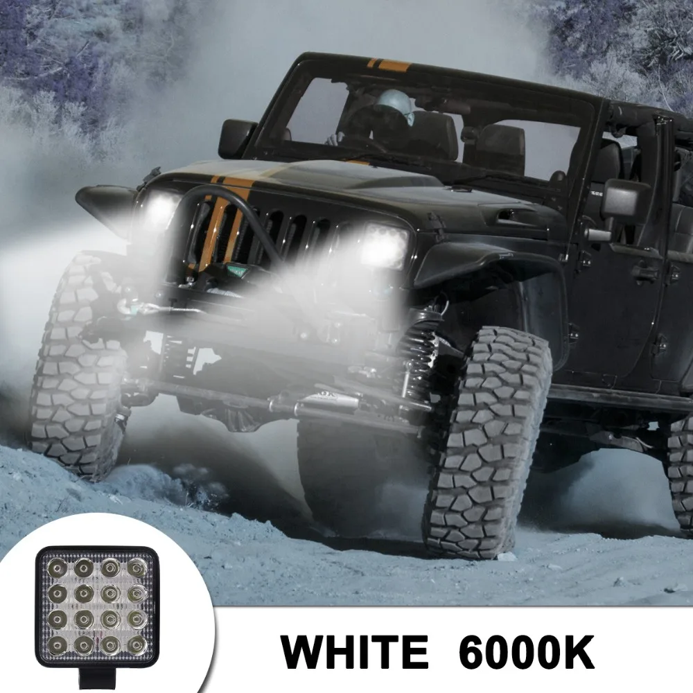 1~ 10 шт. 48 Вт светодиодный рабочий светильник, лампа для автомобиля 4x4 ATV светодиодный рабочий светильник s 12 В 4,17 дюймов для грузовика, трактора, точечная Светодиодная рабочая лампа светильник s