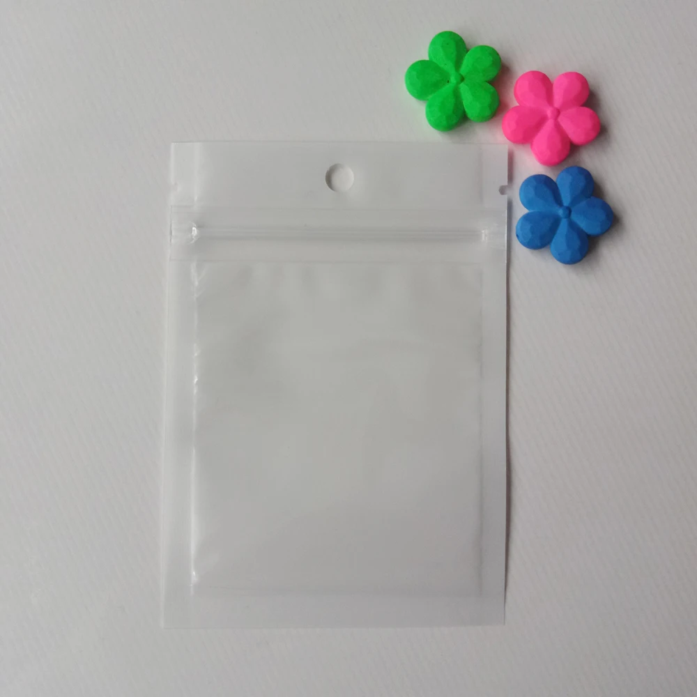 500pcs 6*10 см белый/прозрачная печать молнию Пластик упаковка полиэтиленовый пакет