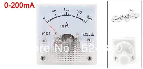 Амперметр с аналоговой панелью 1 0 200mA 20mA 30mA 50mA 100mA 500mA 300mA амперметр 91C4|current meter|current