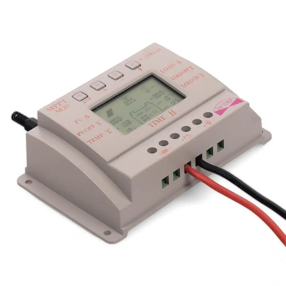 MPPT Солнечный контроллер заряда 20A ЖК дисплей регулятор 12 в 24 В + солнечная панель Z