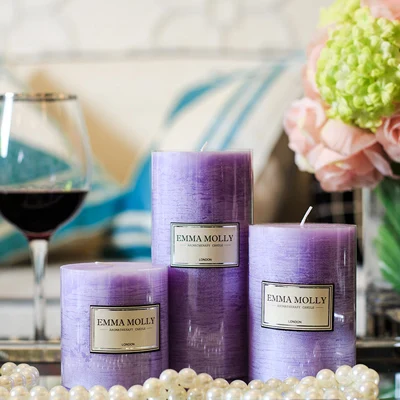 Lavender 1set 1 комплект Ароматические романтические свечи фиолетовая Лавандовая ароматерапия Цилиндрическая Свеча фестиваль свечи свадебный подарок бездымные свечи - Цвет: Lavender 1set