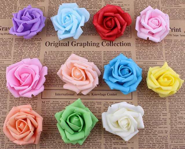 100 шт./лот 7 см искусственные поролоновые головки роз Настоящее прикосновение DIY