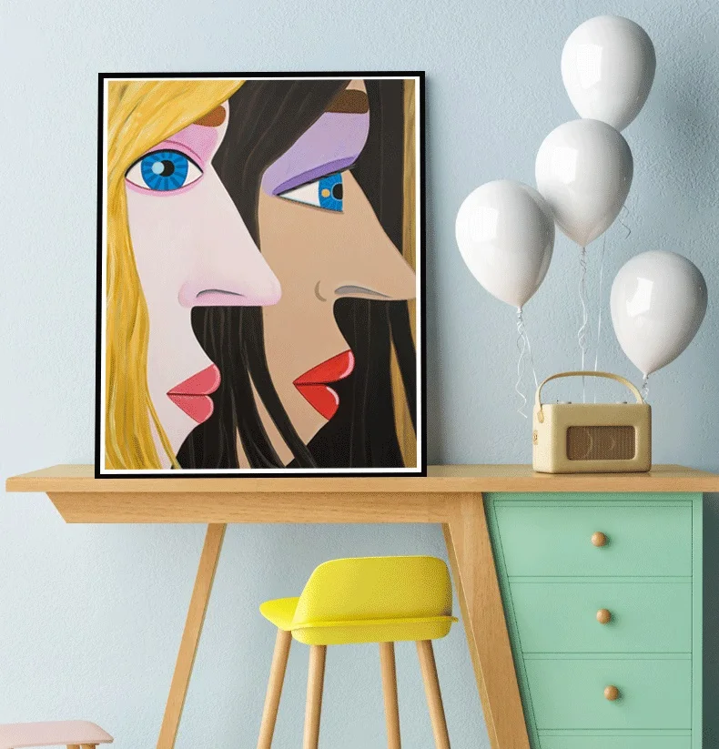 

Abstract Illustration Girl Wall Art Canvas Painting Nordic Poster Posters And Prints Wall Pictures For Living Room Unframed