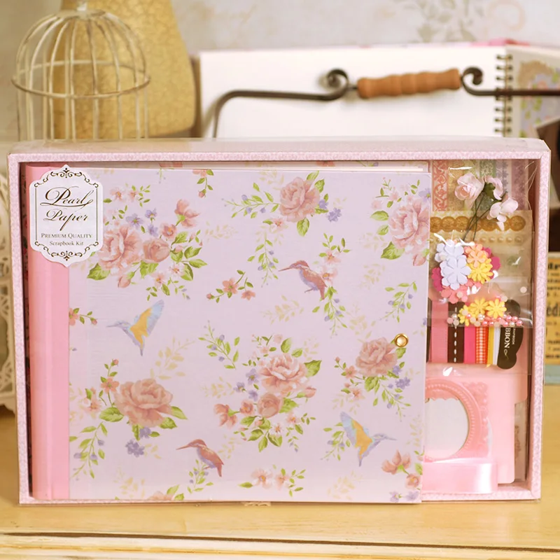 

ENOGREETING DIY cute floral beautiful baby memories lover scrapbooking photo album set