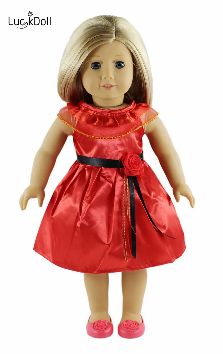 LUCKDOLL летнее милое платье без рукавов подходит для 18 дюймов Американский 43 см BabyDoll