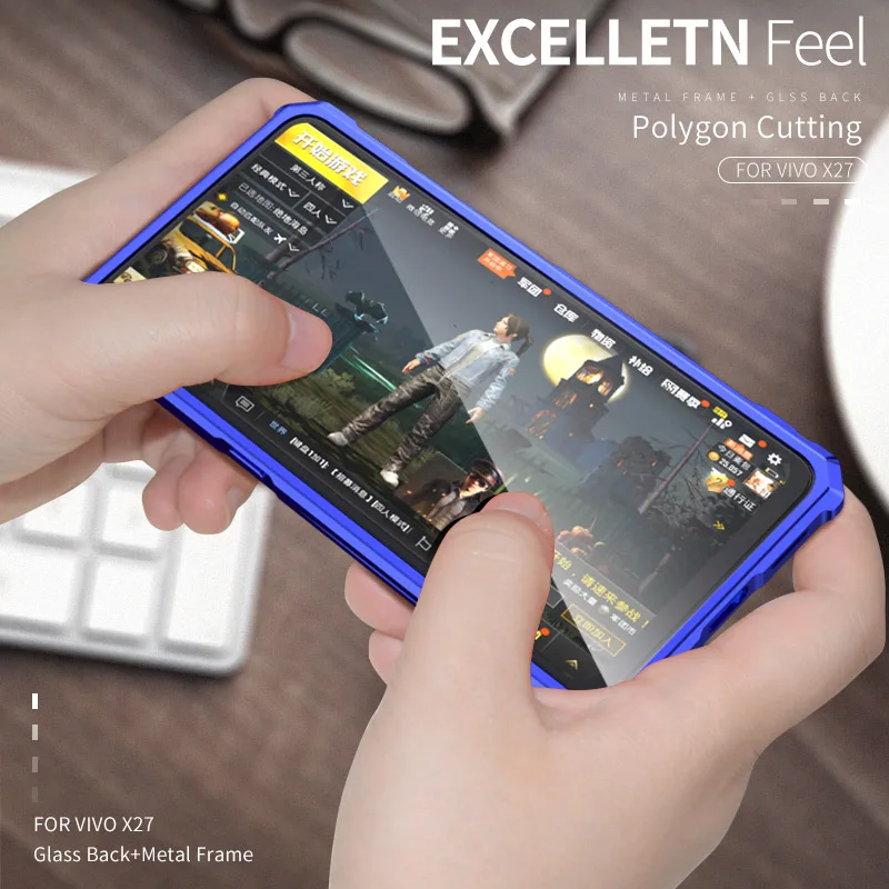 Чехол из закаленного стекла для VIVO X27 роскошный металлический чехол прозрачный