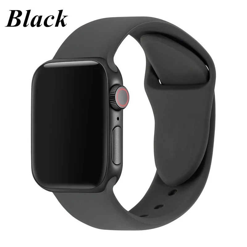 Ремешок для Apple Watch Series 4 3 2 38 мм 42 мм мягкий силиконовый дышащий сменный ремешок для спортивных часов для iwatch 40 мм 44 мм