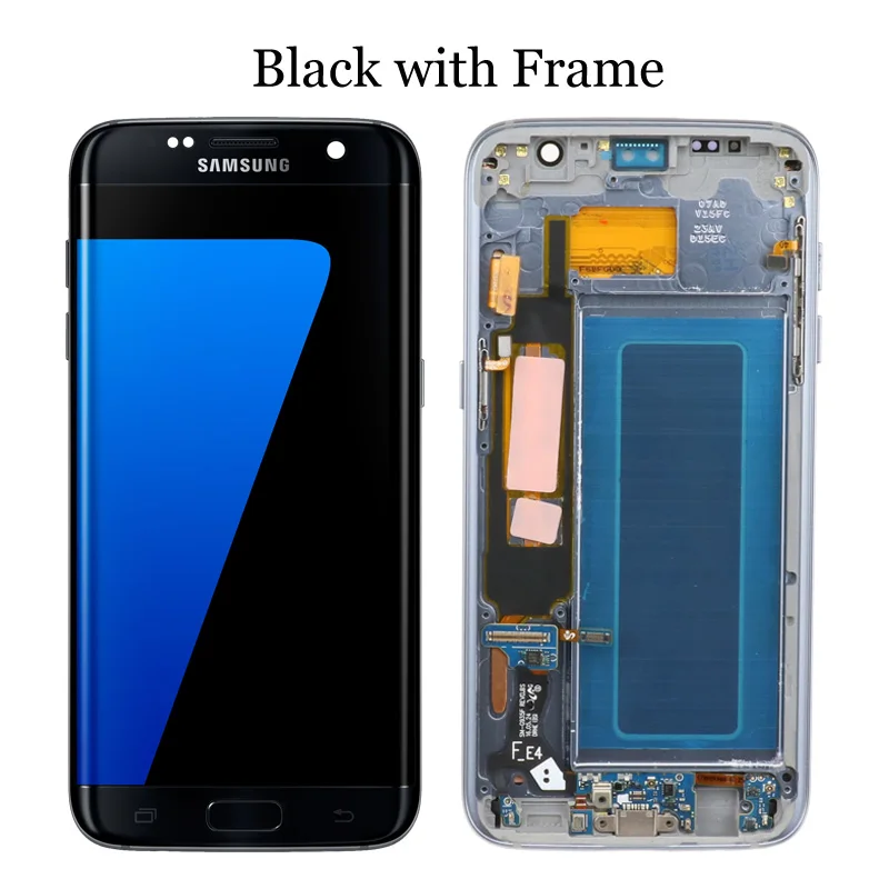 Black with frame Супер AMOLED 5,5 ''дисплей с рамкой для SAMSUNG Galaxy s7 edge G935F ЖК-экран дигитайзер сборка+ сервисная посылка - Цвет: Black with frame