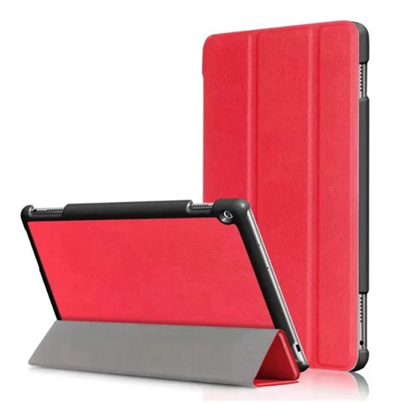 Чехол-подставка из искусственной кожи с рисунком для huawei MediaPad M3 Lite 10 BAH-W09 BAH-AL00 10,1 дюймов, защитный чехол для планшета+ пленка для экрана+ ручка - Цвет: Red