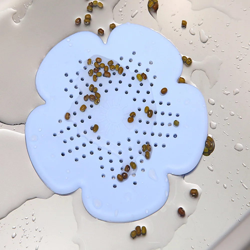 ISHOWTIENDA High Quality Kitchen Bathroom Anti Clogging Silicone Drain Sink Sewer Debris Filter Net PK