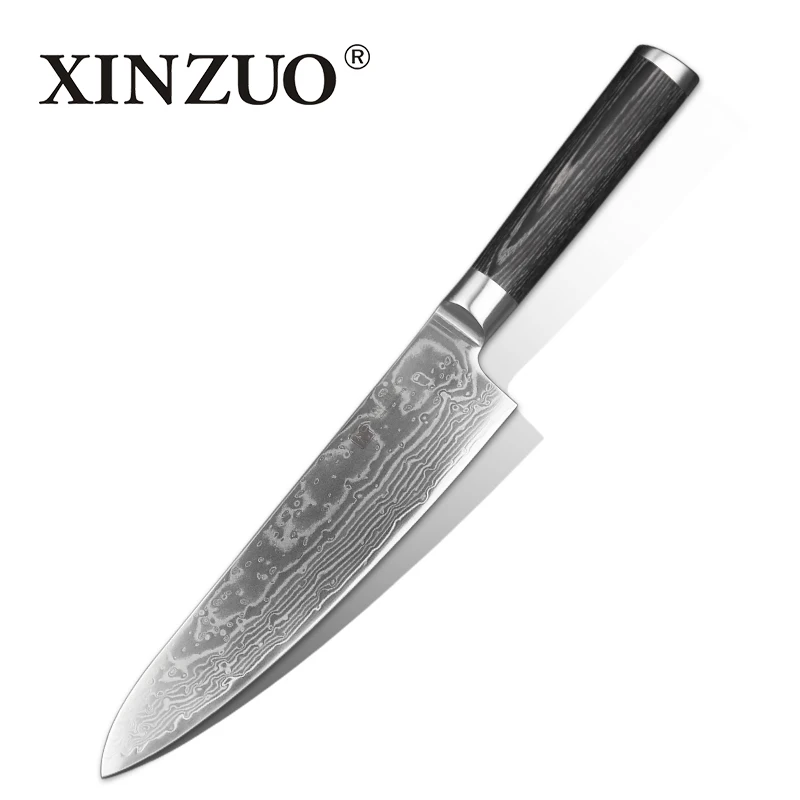 XINZUO 8 &quotдюймов нож шеф повара Китай 67 слой дамасский кухонный из нержавеющей