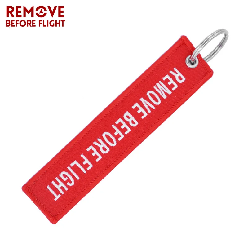Remove Before Flight Chaveiro тег брелок с вышивкой брелок для ключей для авиации OEM Брелоки ювелирные украшения Чемодан бирка в виде брелка для ключей, 5 шт./лот