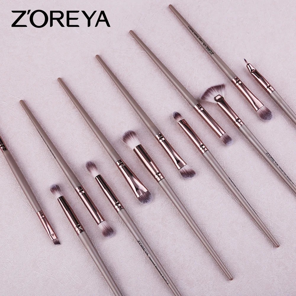 ZOREYA кисти для макияжа в черном кожаном мешочке тени век консилер Кисть