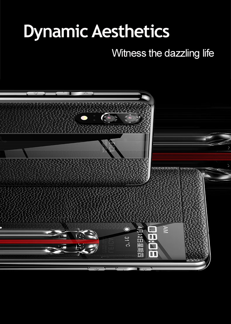 Для huawei P20 Pro чехол из натуральной кожи для huawei p20 защита телефона Гибридный windows view настоящий кожаный чехол p20 умный чехол s