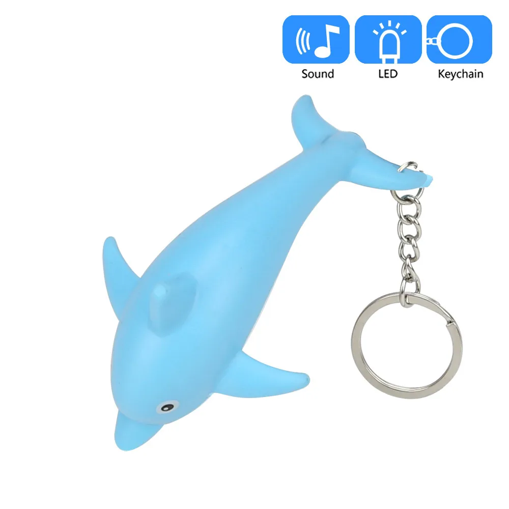 Светящиеся игрушки милый мультфильм брелок с дельфином светодиодный светильник и звук брелок Детская игрушка подарок рождественские игрушки для детей# W20