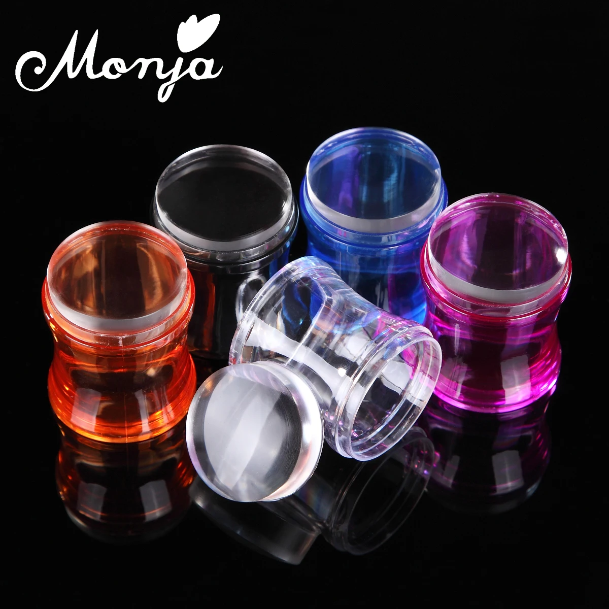 Monja 4 см прозрачный дизайн ногтей круглая Желейная воронка набор стемпер гель