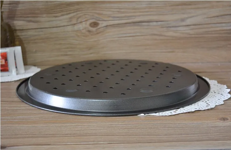 Антипригарная круглая противень для пиццы из углеродистой стали выпечки 14