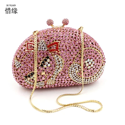 Женская вечерняя сумка клатч с кристаллами бренда XIYUAN|bolsas mujer|crystal evening bagsbeaded clutch |