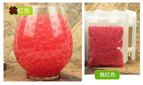 red 1 комплект = 2500 шт! Жемчужные Хрустальные шарики для выращивания почвы, гидрогелевые желейные шарики для украшения дома - Цвет: red