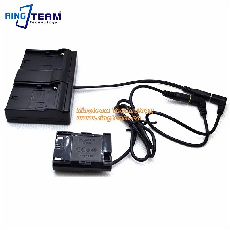 Двухканальный адаптер питания F970 + Переходник постоянного тока LPE6 DRE6 DR E6 для