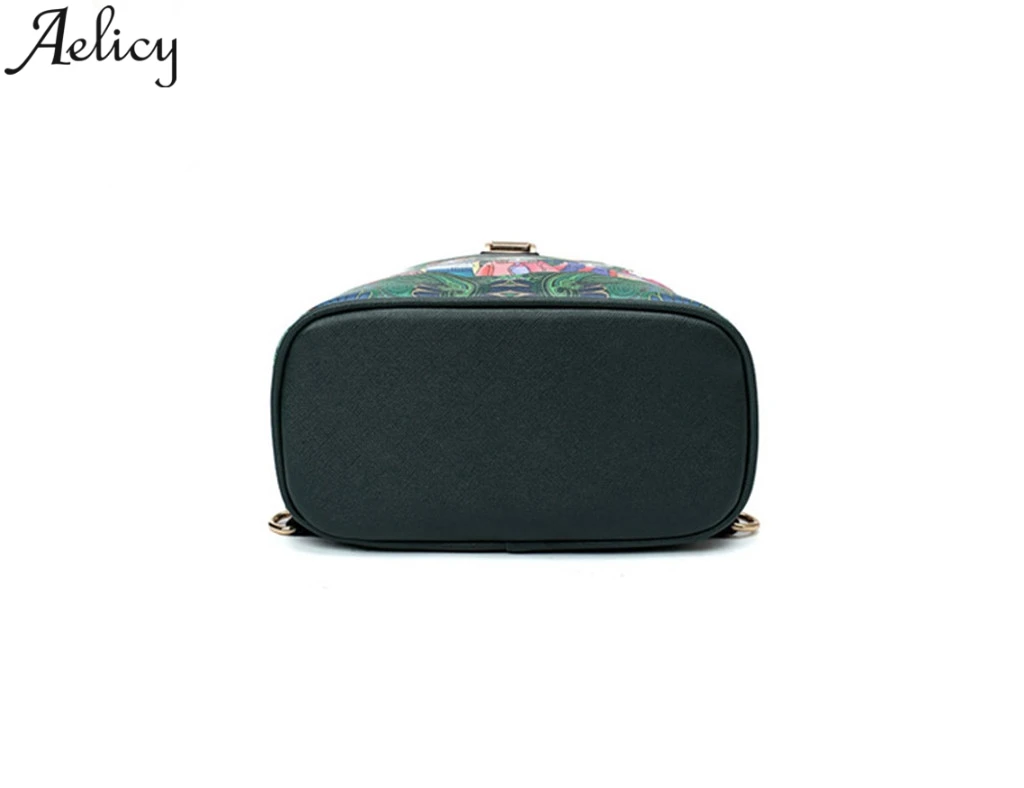 Женский рюкзак Aelicy с принтом лесных персонажей зеленый ранец из искусственной