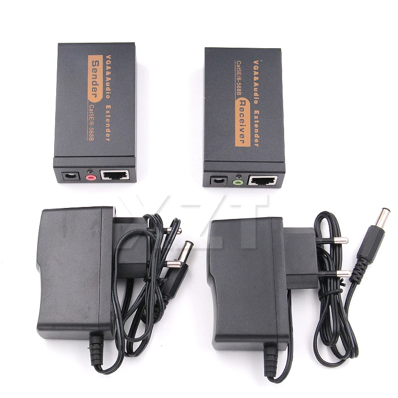 Высококачественный 100 м 328ft VGA видео аудио сигнал удлинитель RJ45 CAT5e/6 1080P HD удлинитель адаптер 1920x1440 @ 60 Гц вилка EU US