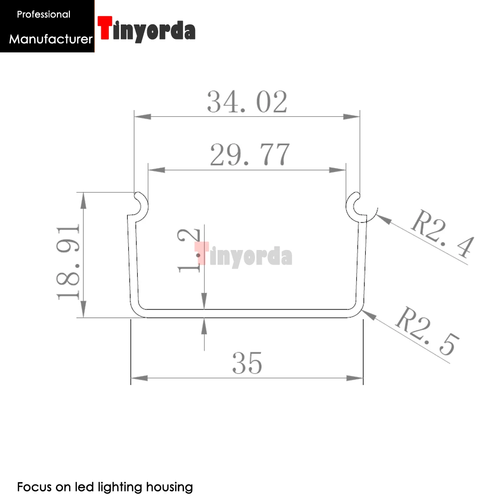 Tinyorda TH3536B 5 шт. (длина 1 м) Led подвесной светильник профиль офисный свет радиатор