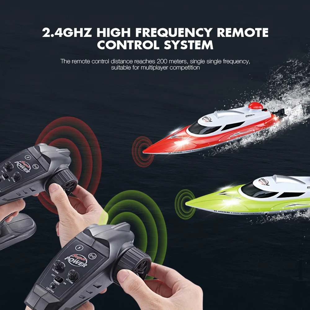 HJ806 RC лодка 35 км/ч высокоскоростной Быстрый корабль с системой охлаждения воды лодка ночной Светильник двухслойный Водонепроницаемый RC лодки игрушки подарки