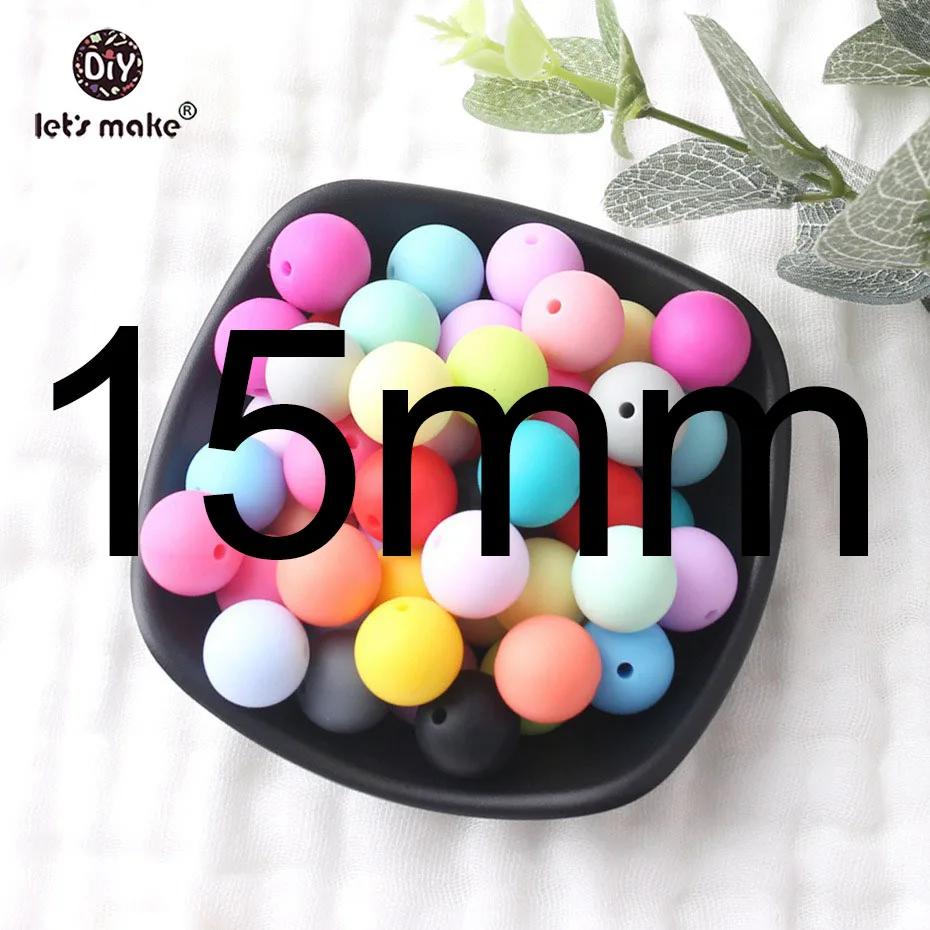 15mm old color Давайте сделаем Силиконовые Бусины круглые карамельные Желтые цвета 100 шт Детские Прорезыватели 12-15 мм Аксессуары для младенцев DIY кормящих браслет бисер для детей - Цвет: 15mm old color